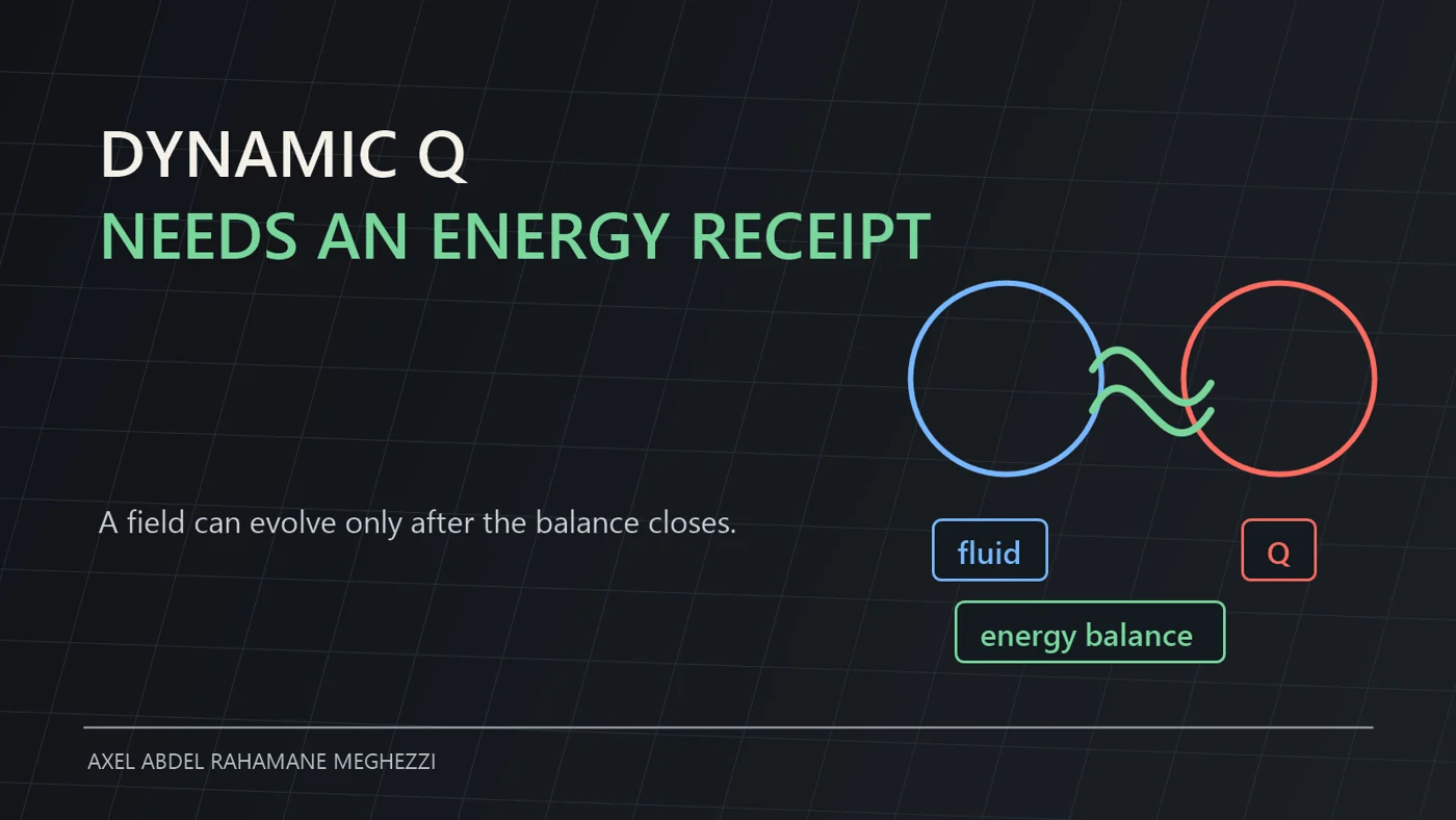 Évolution dynamique de Q et bilan d'énergie.
